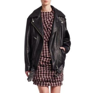 Isabel Marant Abely Oversized Leather Jacket 34/XS